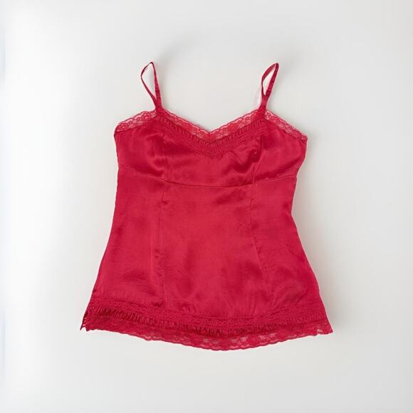 Vintage Y2K Tank Top Size XS Hot Pink 100% Silk Cami Girly Soft Girl Babydoll - Picture 9 of 16